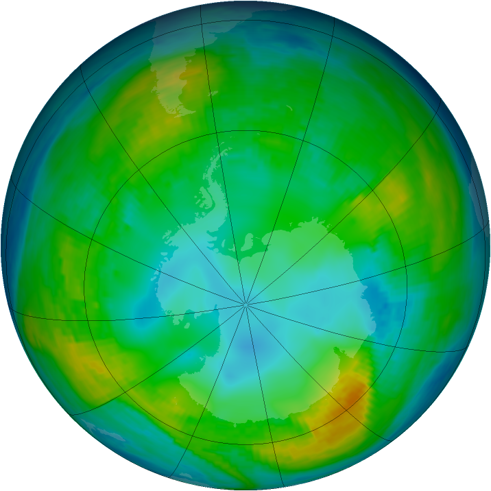 Antarctic ozone map for 10 May 1980